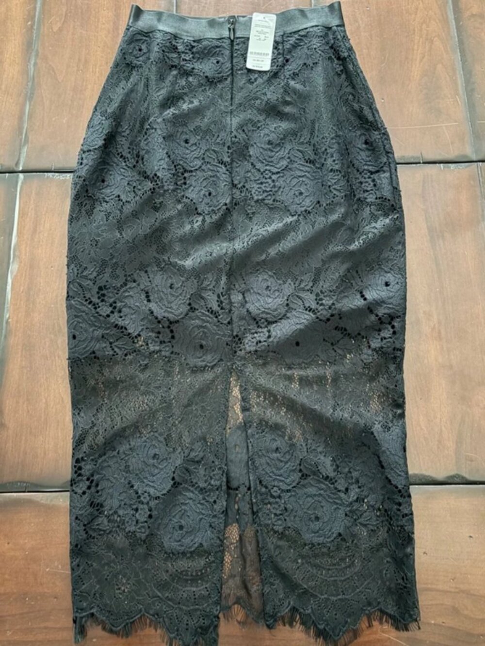Bebe Border Lace Midi Skirt
